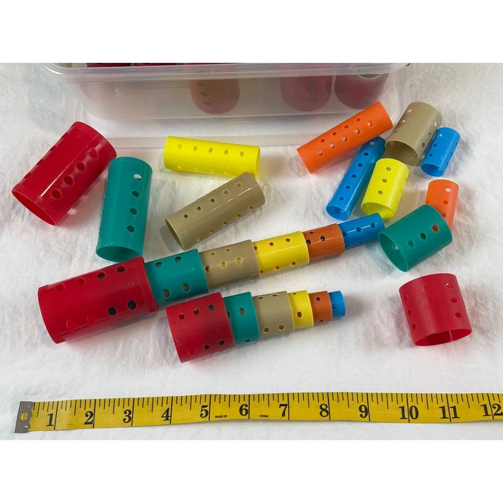 00405 - VTG Nesting Hair Curler Rollers Mod Set 144‎ Pieces with Case Plastic